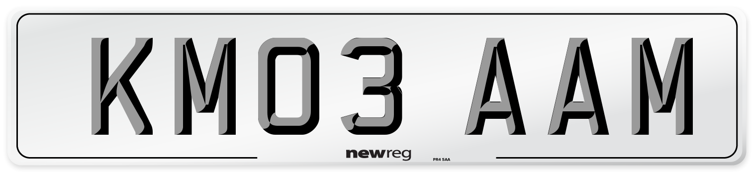 KM03 AAM Number Plate from New Reg